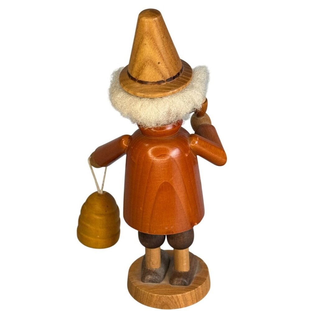 GDR Era German Erzgebirge Smoker Beekeeper Seiffener Volkskunst 7 1/2" - Picture 4 of 7